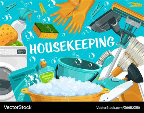 Housekeeping House Cleaning Service Clean Home Vector Image