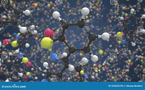 Molécula De Benzisotiazolinona Modelo Molecular Conceptual Animación