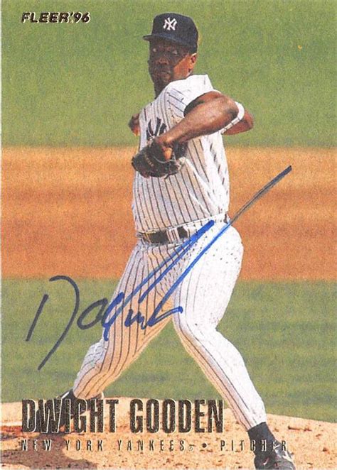 Dwight Gooden Autographed Baseball Card New York Yankees Doc 1996