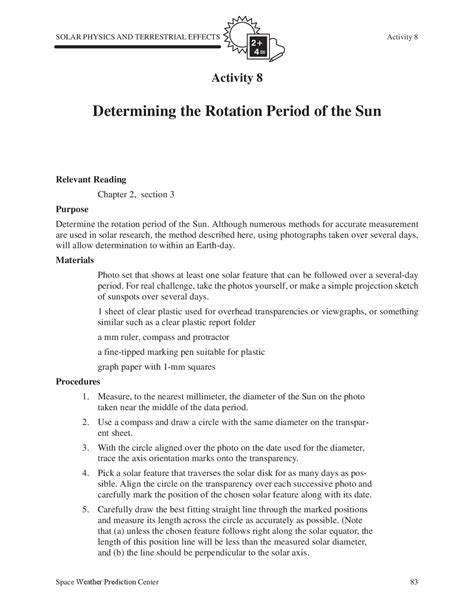 Determining the Rotation Period of the Sun | Slides Physics | Docsity