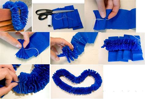 The Steps To Make A Heart Out Of Tissue Paper Are Shown In Several Different Ways