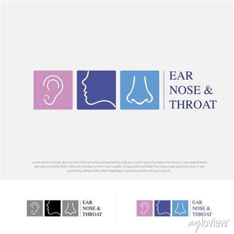 Ent Logo Head For Ear Nose Throat Doctor Logo Line Vector Wall