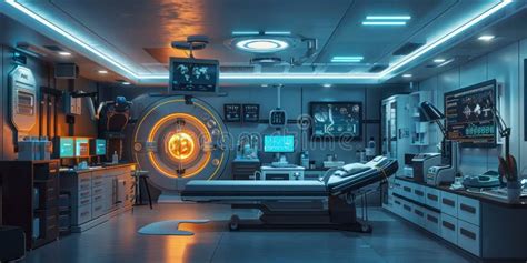 Sci-fi hospital room stock illustration. Illustration of health - 326971712