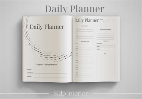 Daily Planner Kdp Interior Graphic By Jane Minner Creative Fabrica