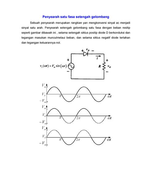 Dioda Daya Sebagai Penyearah Setengah Gelombang Belajar Elektronika Riset