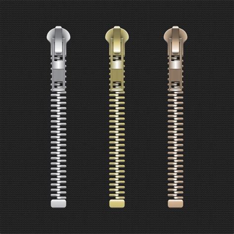 Premium Vector Set Of Zippers