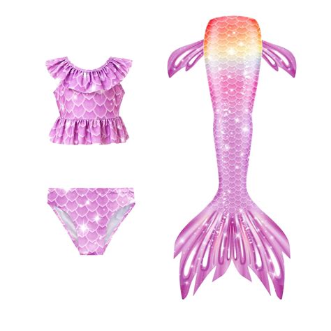 Hiijoy Big Girls Scale Print Bikini Set Fish Tail Bottom Swimsuit Swimwear Piece Walmart