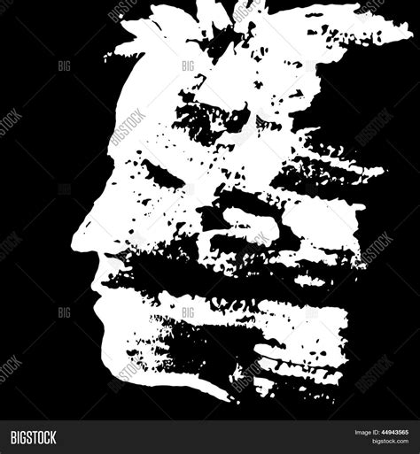 Black White Face Man Vector Photo Free Trial Bigstock