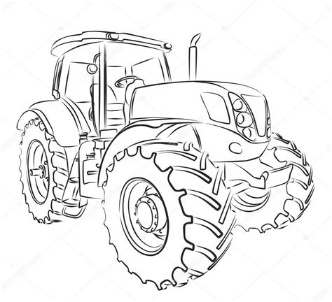 The Tractor Sketch Stock Vector Designer An