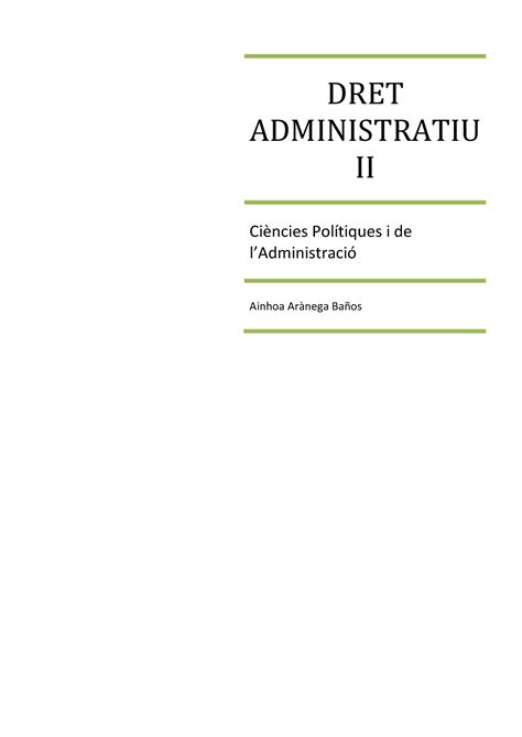 Dret Administratiu Apunts Dret Administratiu Ii Ci Ncies Pol Tiques