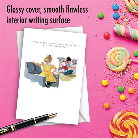 No More Pussy Funny Birthday Greeting Card