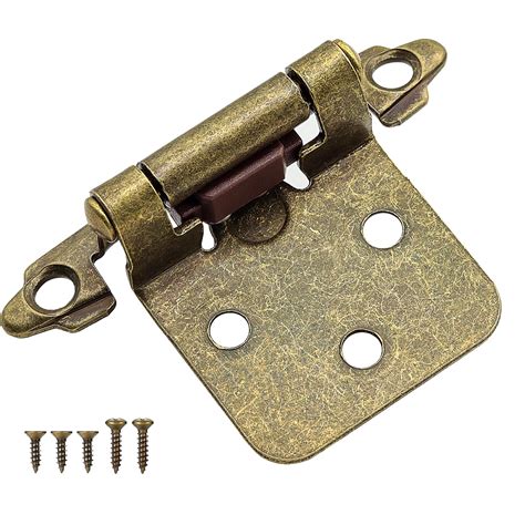 Antique Brass Kitchen Cabinet Hinges Overlay 50 Pack 25 Pairs Self