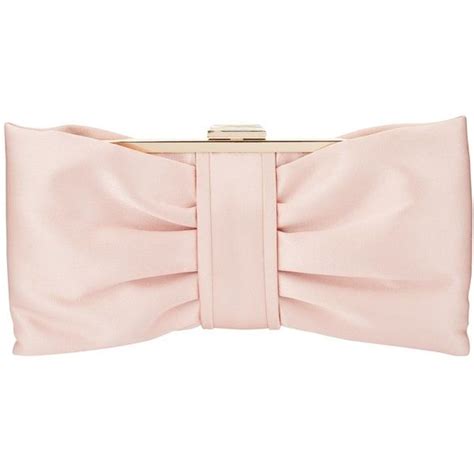 Phase Eight Suzie Satin Bow Clutch Bag Petal 82 Liked On Polyvore