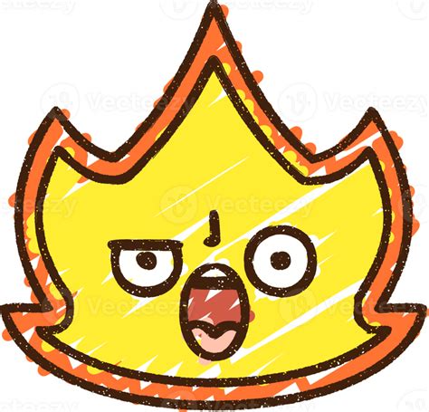 Flame Character Chalk Drawing 39879941 Png