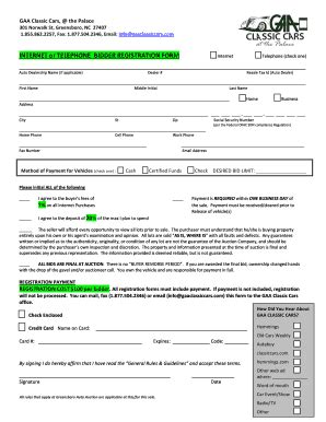 Fillable Online Internet Or Telephone Bidder Registration Form Fax