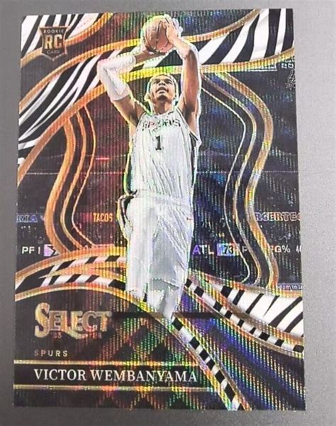 2023 24 Panini Select Victor Wembanyama Courtside RC Zebra Prizm SSP C