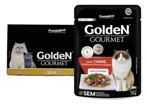 Caixa 20un Sachê Golden Gourmet Gatos Adultos Cast Carne 70g MercadoLivre