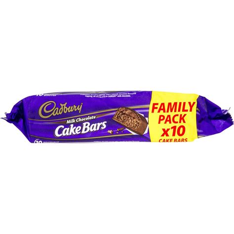 Cadbury Chocolate Cake Bars 10pk Woolworths