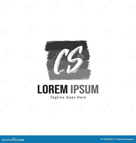 Plantilla Inicial Del Logotipo CS Con Marco Moderno Ilustración