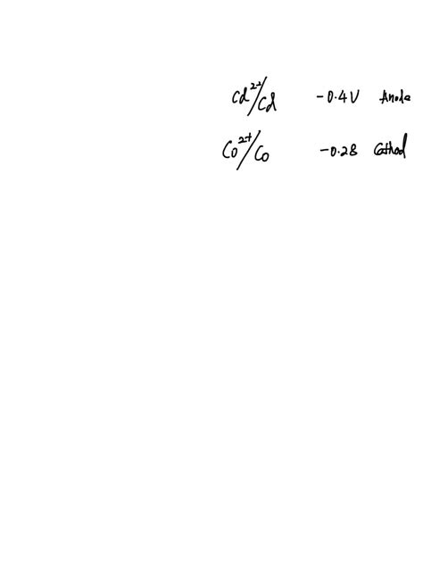 Solved For The Electrochemical Cell Cds Cd2aq Co2aq Co