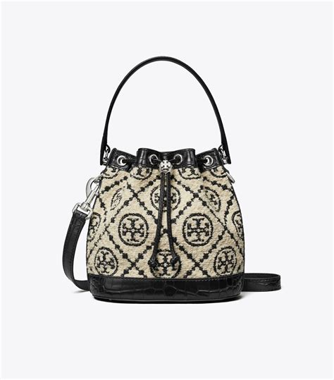 T Monogram Bouclé Bucket Bag Womens Handbags Crossbody Bags Tory Burch Eu