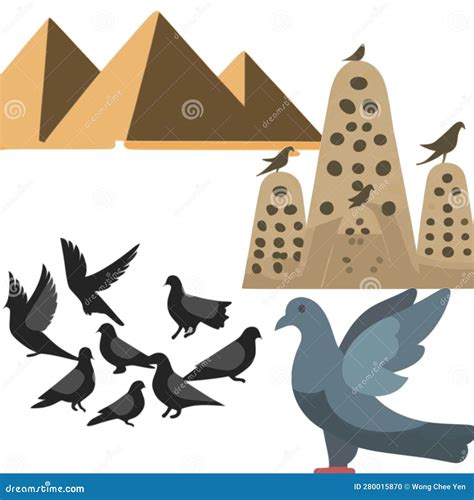 Egypt Pigeon Tower Vector Design Illustration Stock Illustration ...