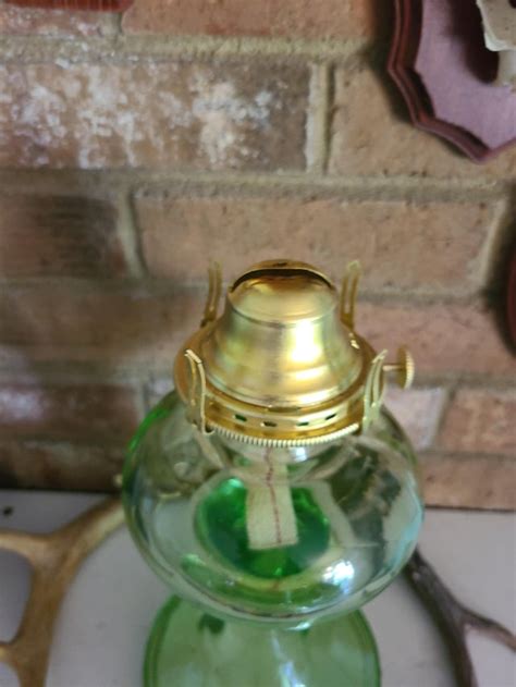 New Brass Burner On My Uranium Glass Oil Lamp R Uraniumglass