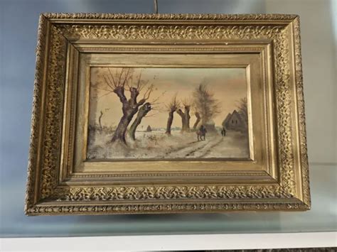 TABLEAU ANCIEN FIN XIXe huile sur panneau Signé Alberty EUR 120 00