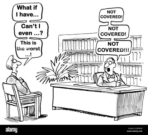 Medical cartoon about the fact that the health insurance does not cover ...