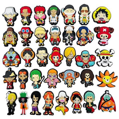 Hot Jibz Pcs Cartoon Luffy Croc Accessories Diy Hot Blooded Adventure