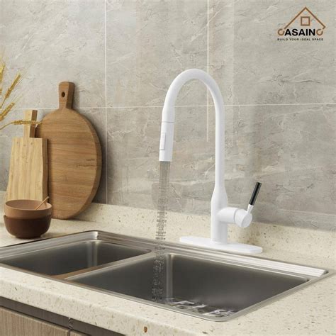 Casainc Single Handle Pull Down Sprayer Kitchen Faucet With Advanced Spray Pull Out Spray Wand