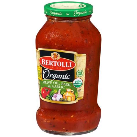 Bertolli Organic Olive Oil Basil Garlic Tomato Sauce Hy Vee Aisles