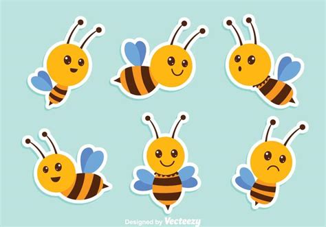 Cute Bee Vectors 93868 Vector Art At Vecteezy