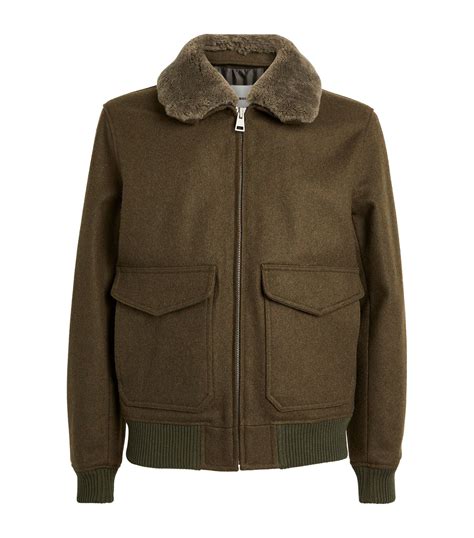 Sandro Wool Blend Aviator Jacket Harrods Es