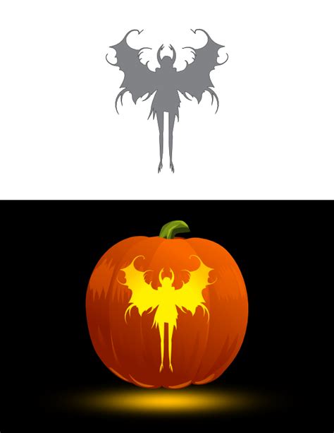 Fairy Pumpkin Carving Stencil