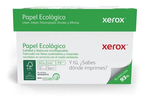 Hojas T Carta Xerox Ecologico Caja Con 10 Paquetes Envío Gratis