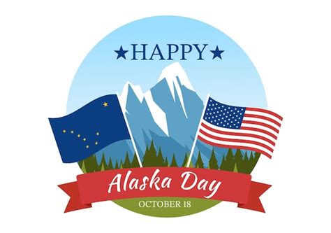 Feliz día de alaska el 18 de octubre ilustración de dibujos animados