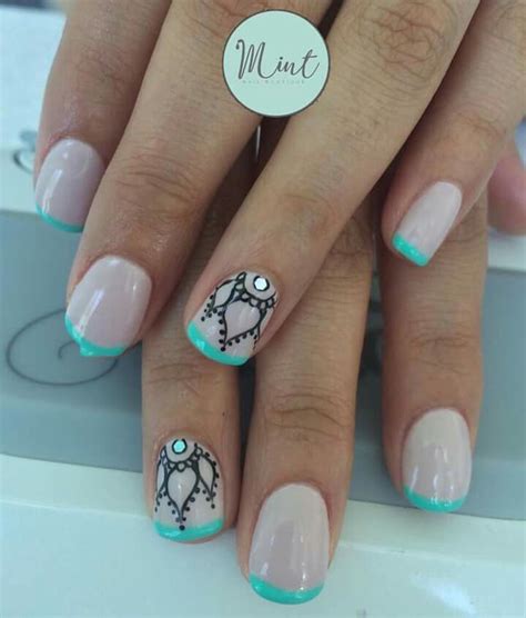 Diseños De Uñas Turquesa Y Nude IDEAS E IMÁGENES