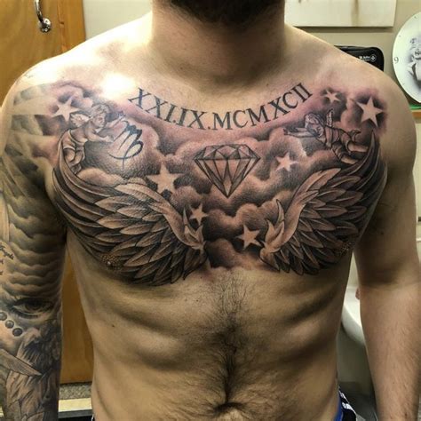 Chest Piece Tattoo Mens Chest Tattoo Wings Full Chest Tattoos Wing