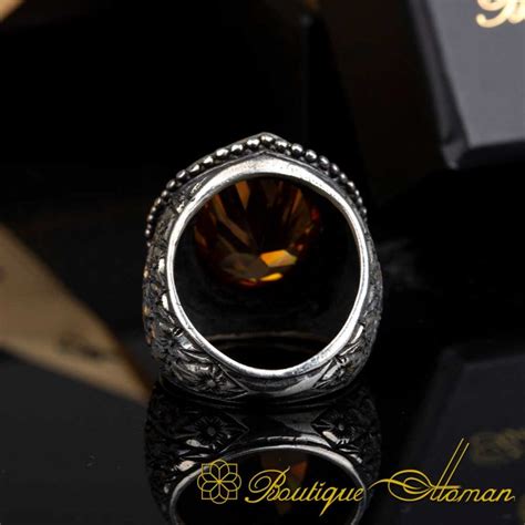 Zultania Oval Hand Engraved Silver Ring Boutique Ottoman Exclusive