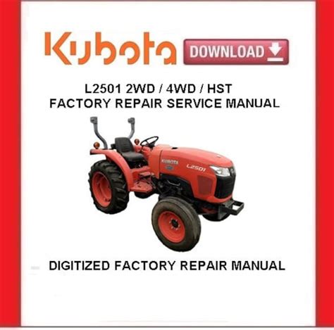 Kubota L2501 Tractors Workshop Service Repair Manual Pdf Etsy