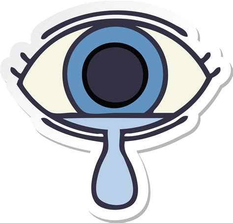 Sticker Of A Cute Cartoon Crying Eye 45119725 Png