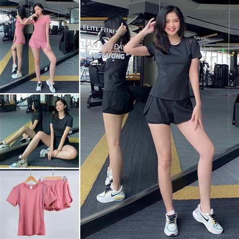 [qc1 2] Đồ Tập Gym Yoga Zumba Aerobic N Set đùi điều Hòa Chất Thun