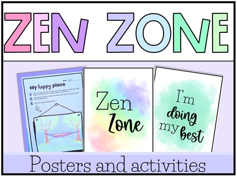 Sel Zen Zone Calm Corner Posters And Activities Teaching Resources