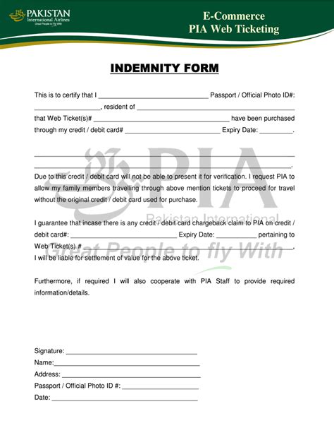 Pia Indemnity Form Fill Out Sign Online Dochub