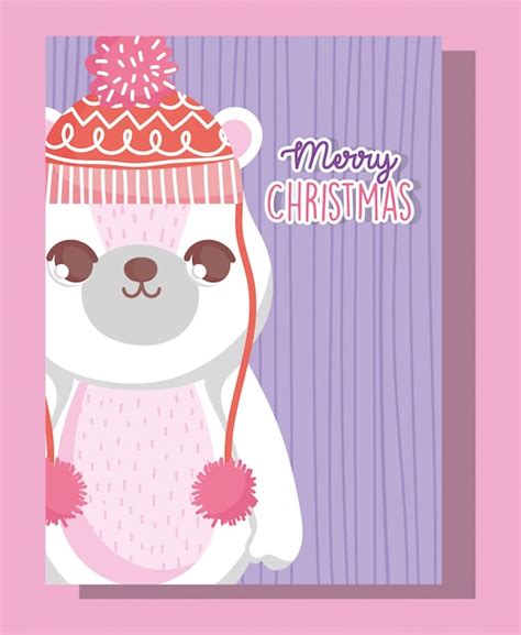 Premium Vector Polar Bear Happy Merry Christmas