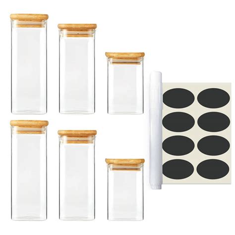 BERKWARE Mini Glass Jar Set and Air Tight Sealable Containers for ...