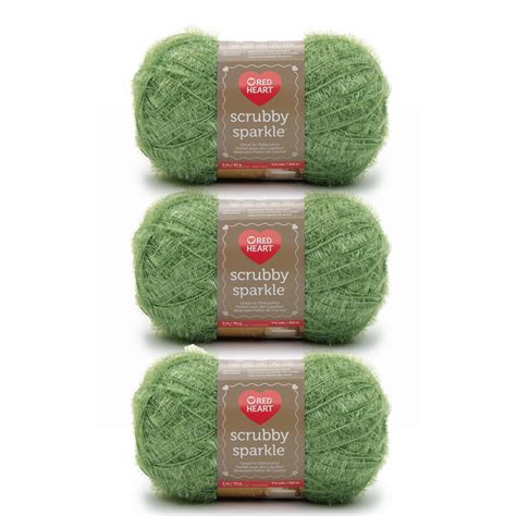 Spinrite Red Heart Scrubby Sparkle Yarn Avocado Pack Of Skein