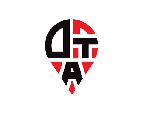 Premium Vector | Dta letter location shape logo design