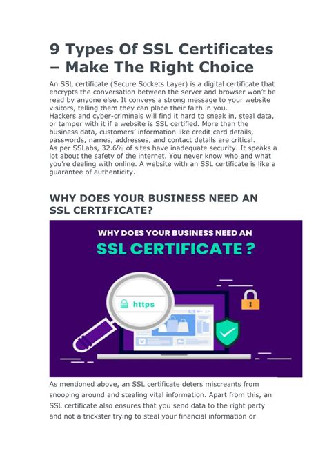 Ppt 9 Types Of Ssl Certificates Make The Right Choic Powerpoint